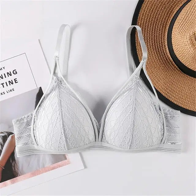 Sexy Lace Bralette for Women – Soft Wireless Push Up Bra