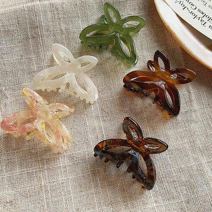 Mini Butterfly Hair Claw Clips – Cute Acrylic Floral Jaw Clips for Women & Girls