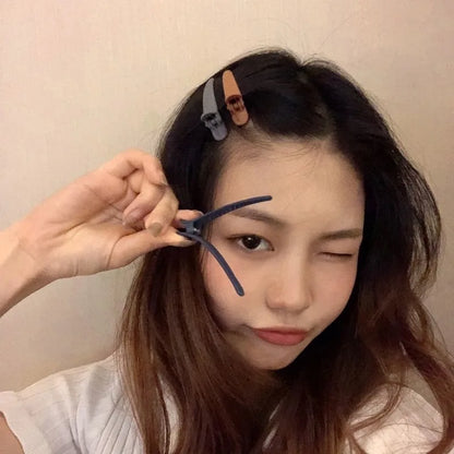 4Pcs/Set Matte Snap Hair Clips Set – Minimalist Colorful Korean Barrettes for Women & Girls