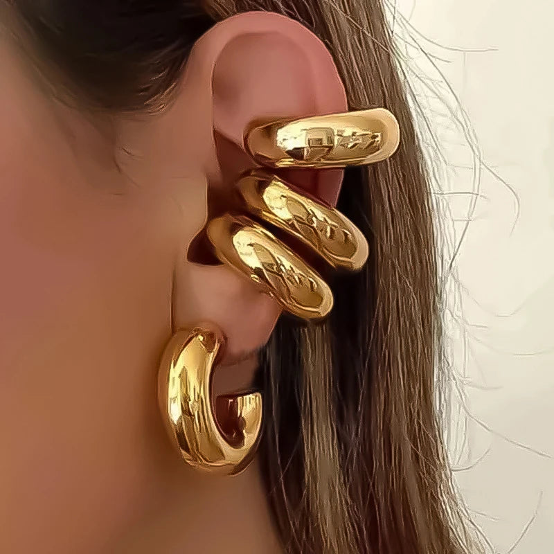 Chunky Hoop Earrings – Gold & Silver Statement Earrings