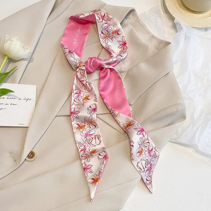 Vintage Paisley Hair Scarf for Women – Satin Headband Neck Tie Ribbon