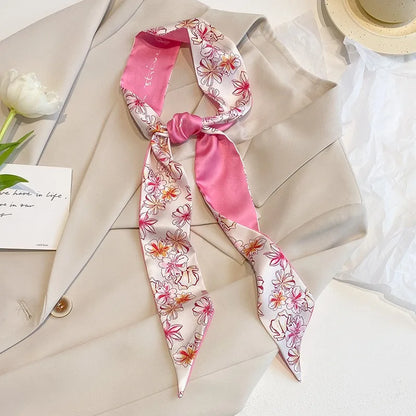Vintage Paisley Hair Scarf for Women – Satin Headband Neck Tie Ribbon