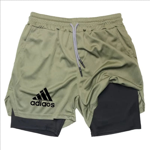 Men’s 2 in 1 Athletic Shorts – Compression Running Gym Shorts Quick Dry Sportswear for Men