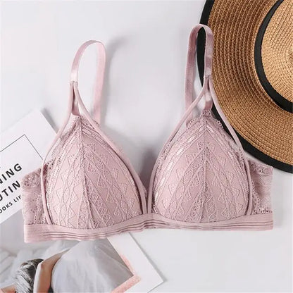 Sexy Lace Bralette for Women – Soft Wireless Push Up Bra