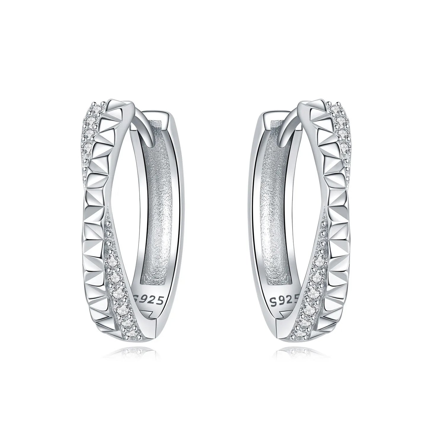 925 Sterling Silver Hoop Earrings – Minimalist Layered Huggie Earrings for Women