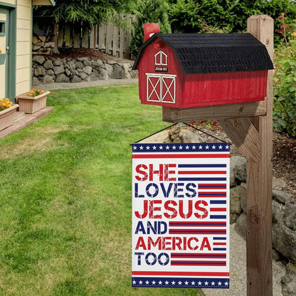 4th of July Memorial Day Independence Day Flag 12x18 Christian Jesus Faith American Patriotic Garden Flags f
