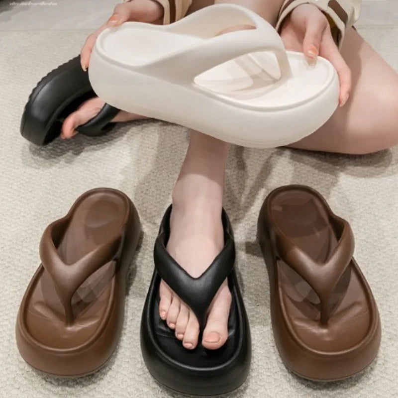Popular Chunky Platform Clip Toe Sandals 2026 Women New Thick Bottom Slip On Silppers EVA Anti-odorant Sandalias De Mujer 5cm