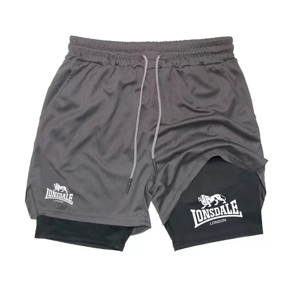 Men’s 2 in 1 Gym Shorts – Compression Layer Athletic Running Shorts Workout Sportswear for Men