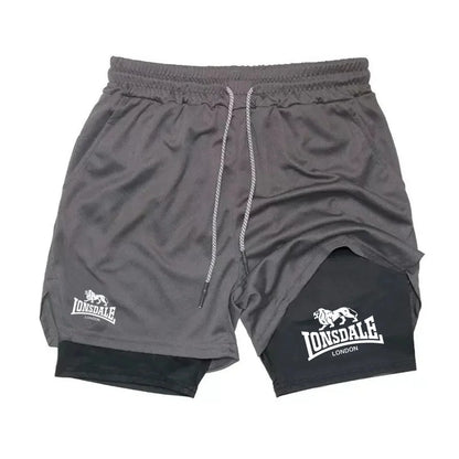 Men’s 2 in 1 Gym Shorts – Compression Layer Athletic Running Shorts Workout Sportswear for Men