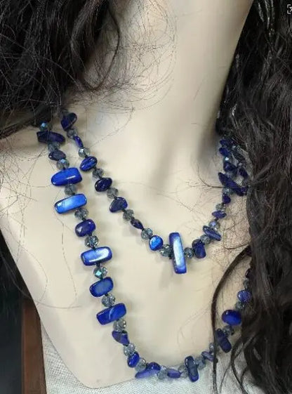Bohemian Colorful Irregular Shell Beaded Necklace Long Sweater Chain Accessory Vintage Style Women's Holiday Fashion Jewelry