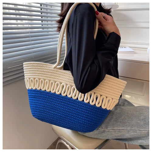 Shoulder Bag Summer Woven Bag Tote Bag Large Capacity Straw Bag for Summer Beach Holidays Women's Beach Bag Flower, Summer 2026