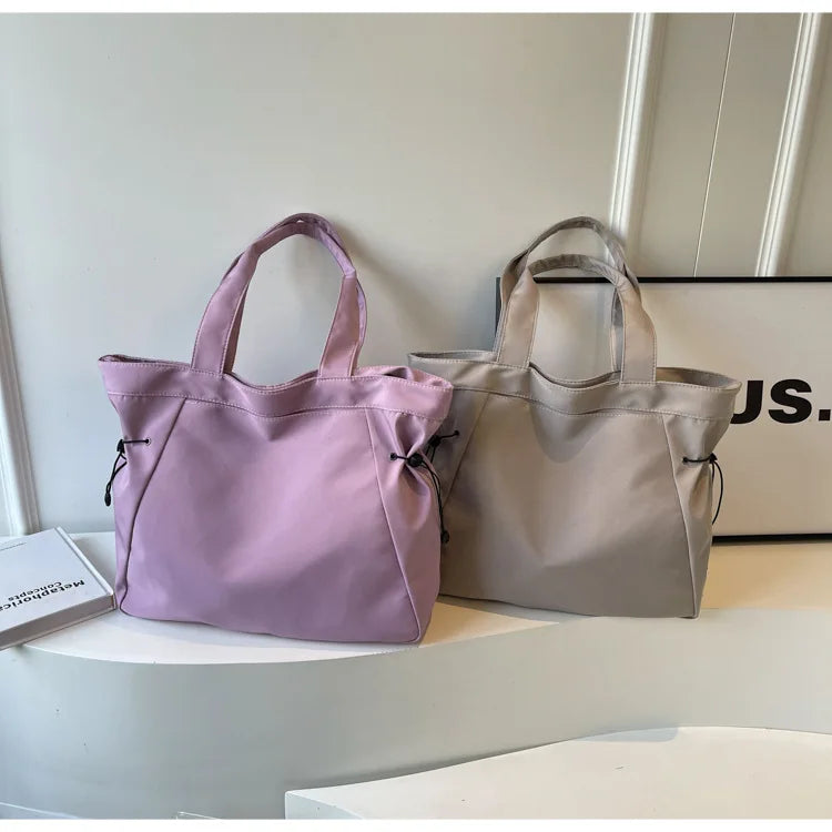 Minimalist Nylon Tote Bag – Large Capacity Casual Shoulder Handbag for Women