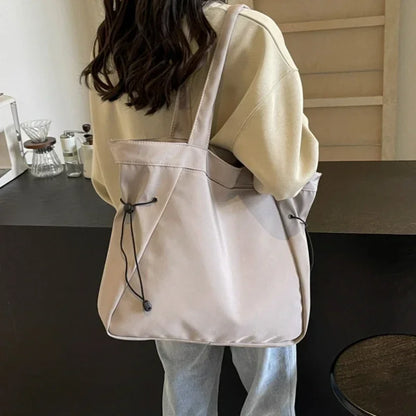 Minimalist Nylon Tote Bag – Large Capacity Casual Shoulder Handbag for Women