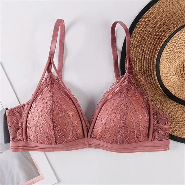 Sexy Lace Bralette for Women – Soft Wireless Push Up Bra