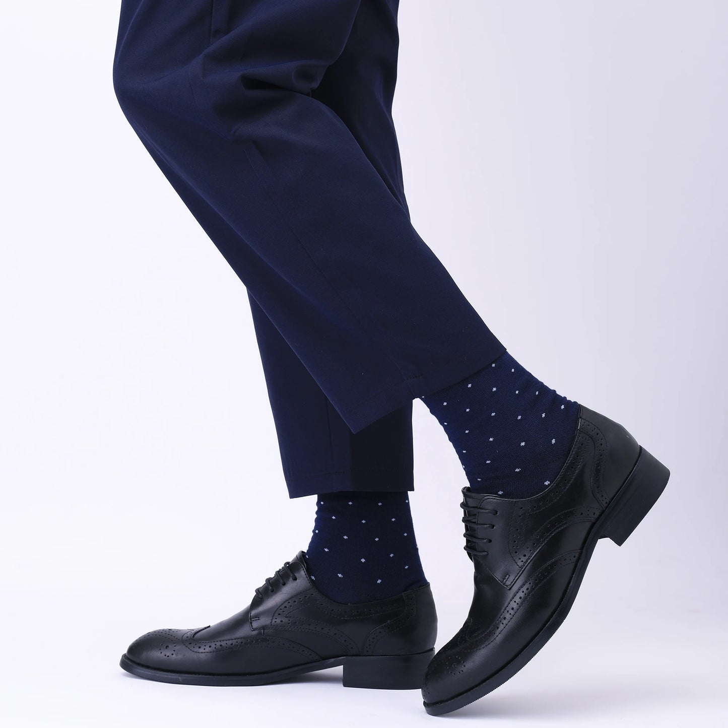5 Pairs Men’s Dress Crew Socks Set – Classic Patterned Business Casual Socks