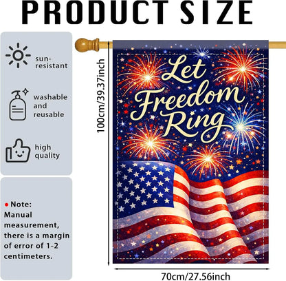 American Garden Flag, Let Freedom Ring Patriotic & American Flag, 4th of July Garden Flag,