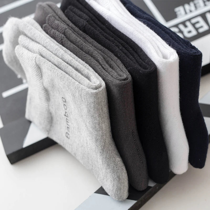 Bamboo Fiber Crew Socks – Soft Breathable Casual Dress Socks for Men & Women