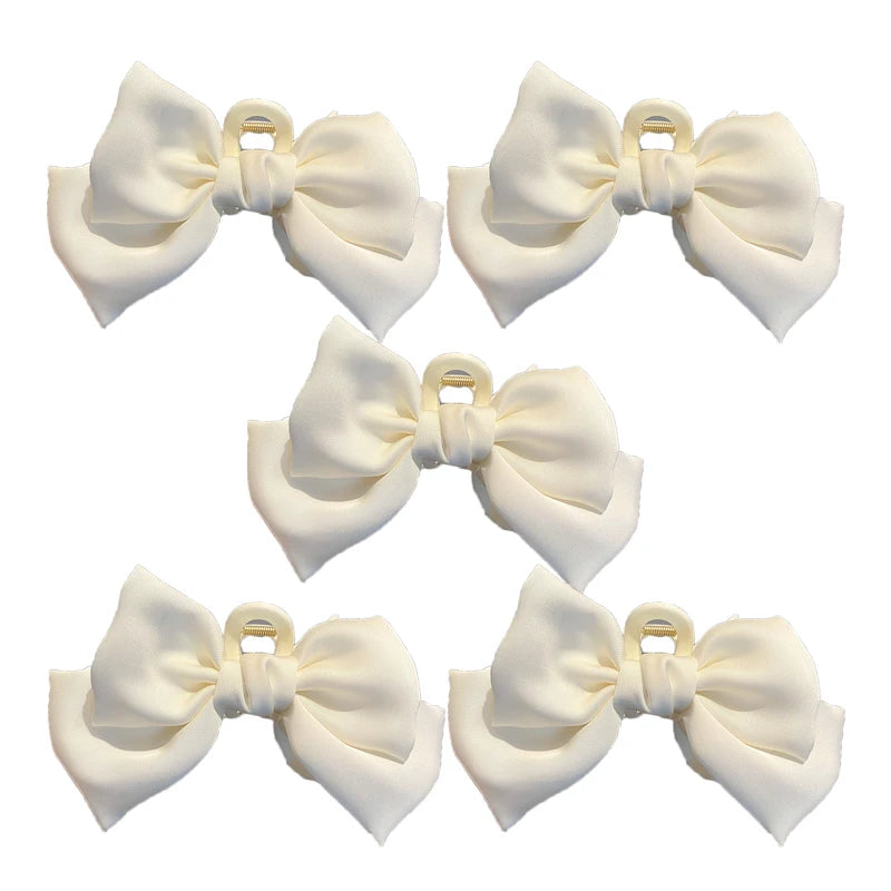 Satin Bow Hair Clip Set – Cute Coquette Ribbon Barrettes for Women & Girls
