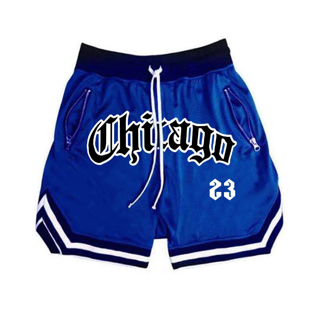 Men’s Chicago Basketball Shorts – Retro Athletic Mesh Shorts Casual Streetwear Sports Shorts for Men