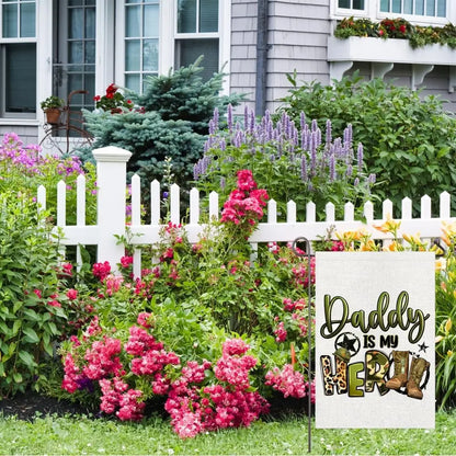 Daddy Is My Hero 4th Of July Garden Flag 12x18 Double Sided Army Dad Father's Day Garden Flag