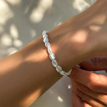 Natural Freshwater Pearl Bracelet – Minimalist Beaded Jewelry