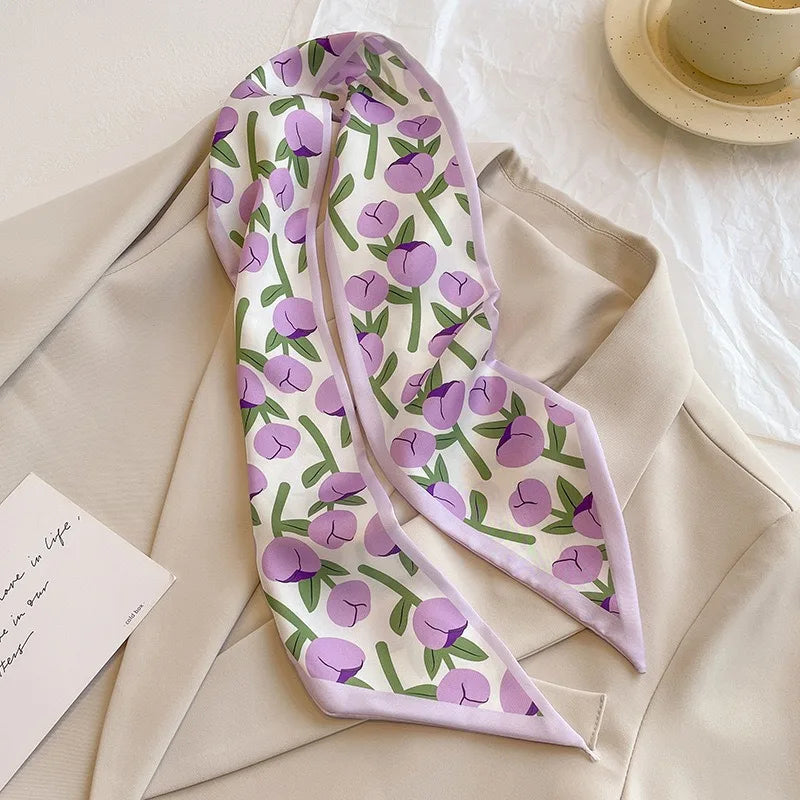 Vintage Paisley Hair Scarf for Women – Satin Headband Neck Tie Ribbon