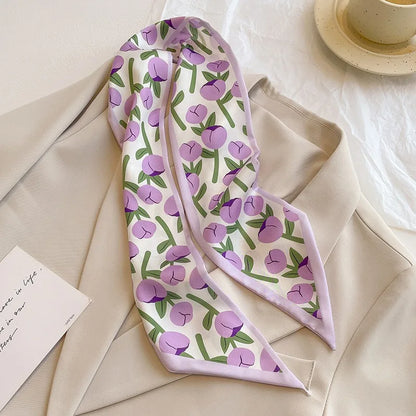 Vintage Paisley Hair Scarf for Women – Satin Headband Neck Tie Ribbon