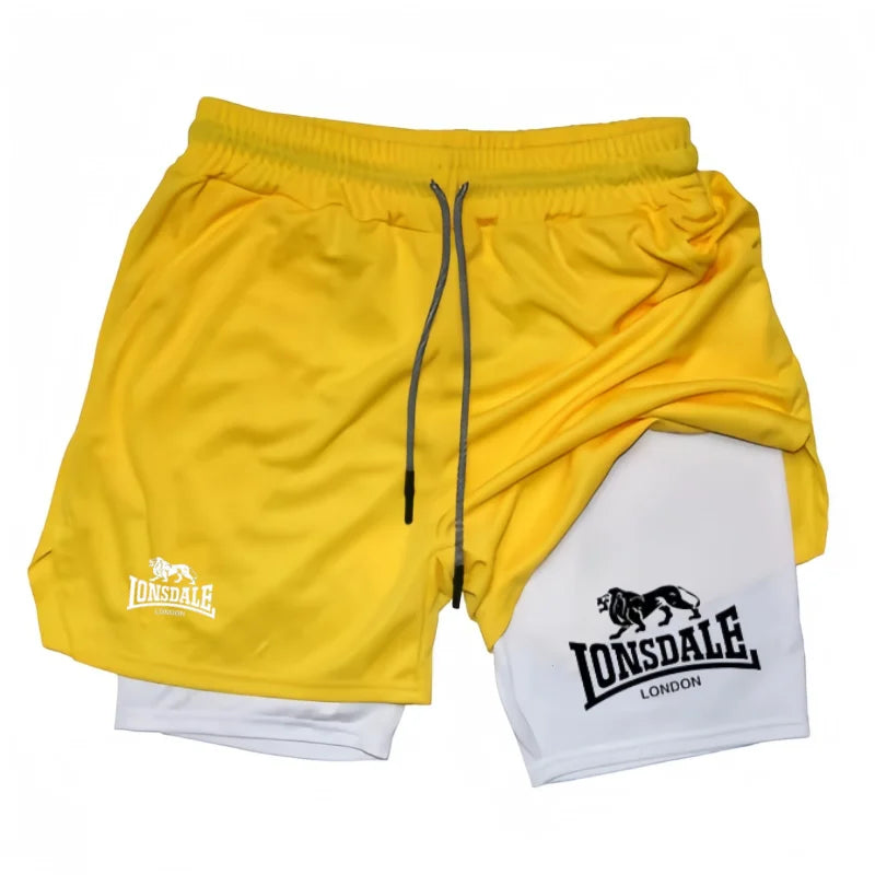 Men’s 2 in 1 Gym Shorts – Compression Layer Athletic Running Shorts Workout Sportswear for Men