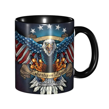 US Flag Wings Eagle Coffee Mug DIY Custom American Flag Ceramic Tea Milk Mug Cup
