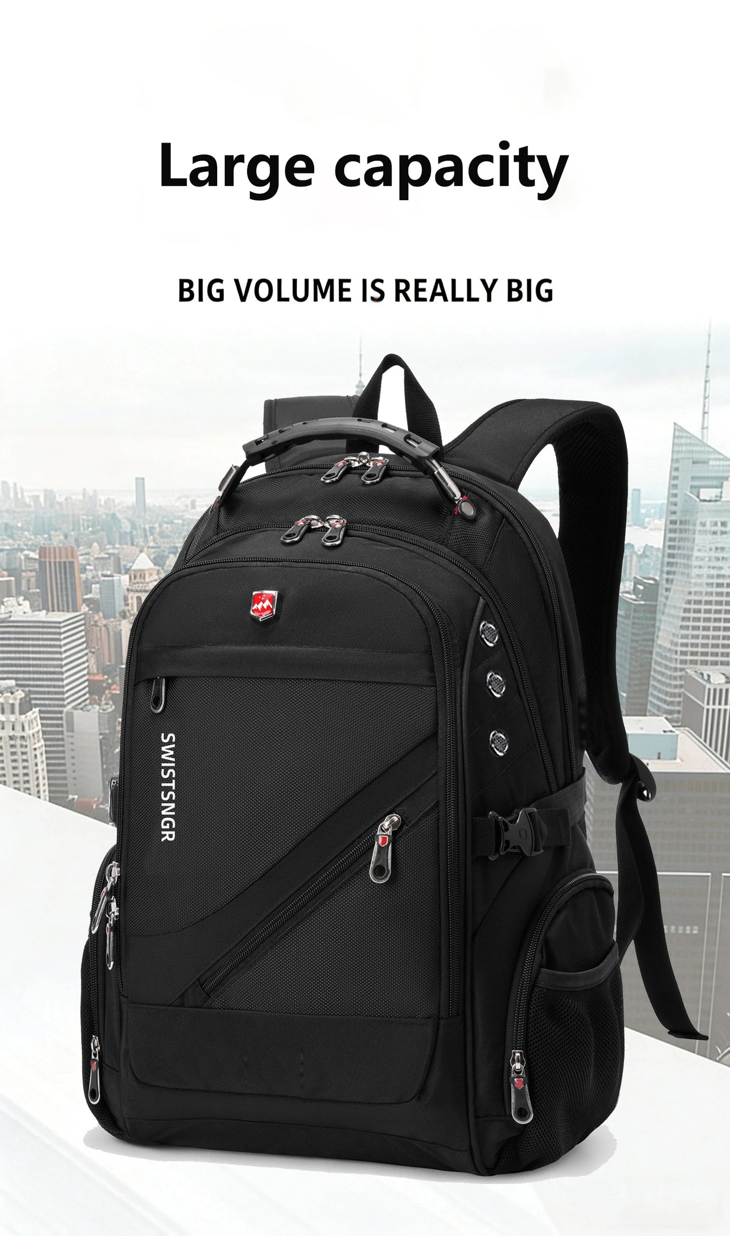 SWISSTSNGR Waterproof Backpack – Casual Laptop & College Bag