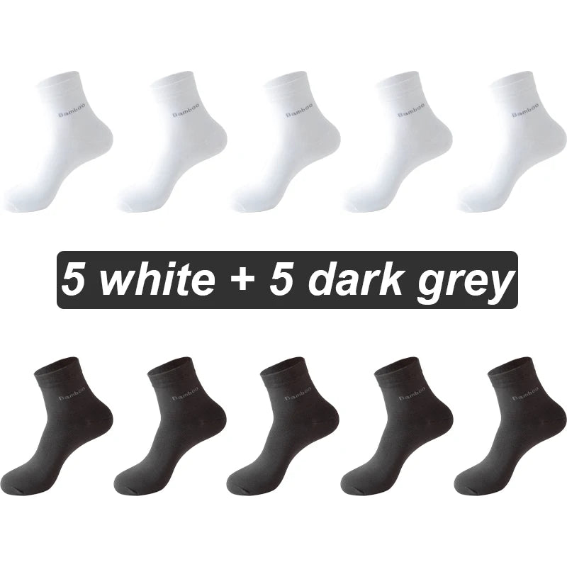 Bamboo Fiber Crew Socks – Soft Breathable Casual Dress Socks for Men & Women