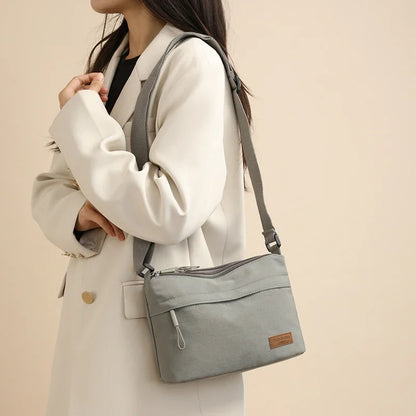 Minimalist Crossbody Shoulder Bag – Lightweight Casual Nylon Messenger Bag for Women