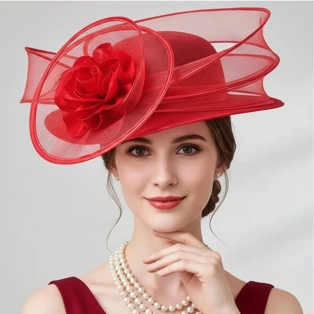 Royal Ascot Mesh Veil Fascinator | Elegant Pillbox Hat for Wedding & Banquet