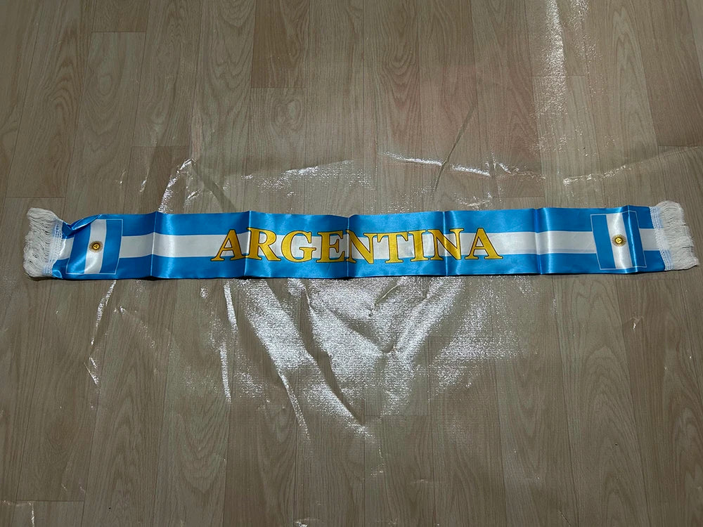 Argentina World Cup 2026 Fan Scarf | Double-Sided Satin Flag Scarf