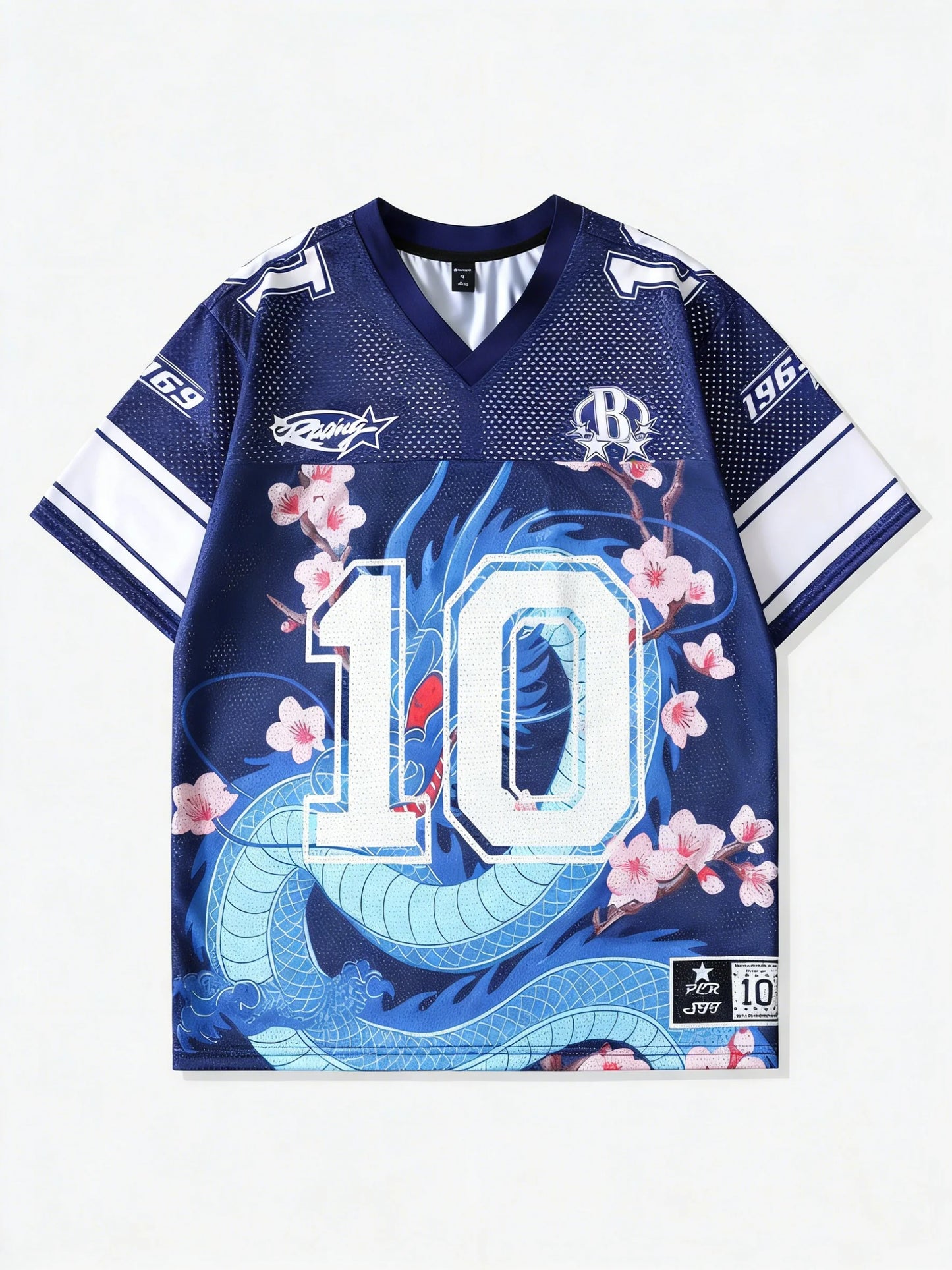 Number 10 Oversized Jersey T-Shirt Women V-Neck Sport Style Casual Summer Streetwear Tee