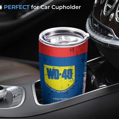 Funny Mechanic Tumbler 20oz – Vintage Motor Oil, Tool Kit & WD-40 Style Stainless Steel Travel Mug for Car Guys & Garage Lovers