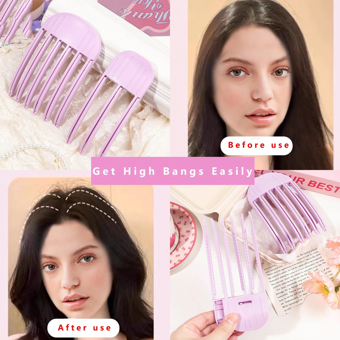 Mini Bangs Hair Claw Clip – Cute Korean Front Hair Roller Clip for Women