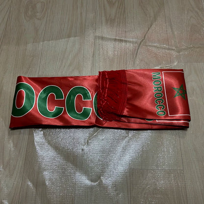 Morocco Flag World Cup 2026 Scarf | Double-Sided Satin Sports Fan Scarf