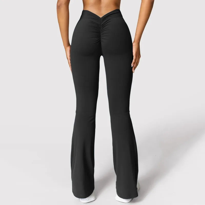 Women’s Scrunch Flare Yoga Pants – High Waisted Bootcut Leggings Butt Lift Fitness & Lounge Pants