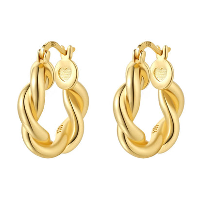 925 Sterling Silver Hoop Earrings – Minimalist Layered Huggie Earrings for Women