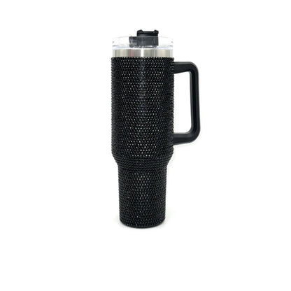 40oz Rhinestone Tumbler with Handle Insulated Thermos Cup Sparkling Travel Mug