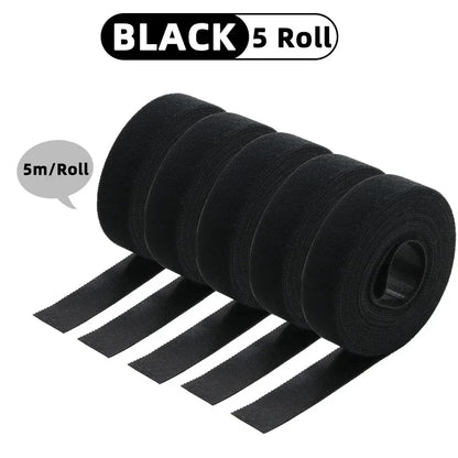 5m/roll Reusable Cable Management Strap Roll – Hook & Loop Fastener Tape