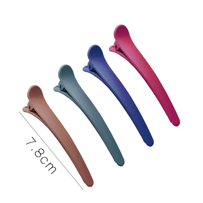 4Pcs/Set Matte Snap Hair Clips Set – Minimalist Colorful Korean Barrettes for Women & Girls