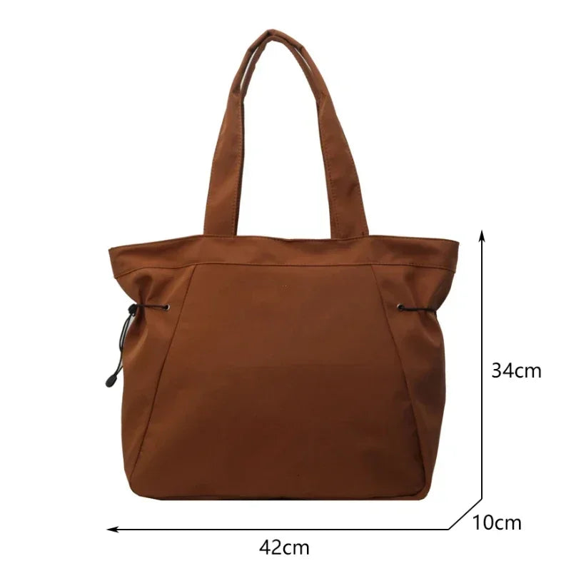 Minimalist Nylon Tote Bag – Large Capacity Casual Shoulder Handbag for Women