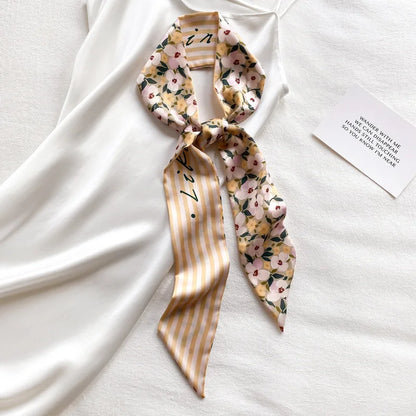Vintage Paisley Hair Scarf for Women – Satin Headband Neck Tie Ribbon