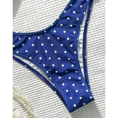 Polka Dot Bandeau Brazilian Bikini Set Women Two Piece Swimsuit Retro Summer Swimwear