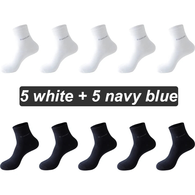 Bamboo Fiber Crew Socks – Soft Breathable Casual Dress Socks for Men & Women