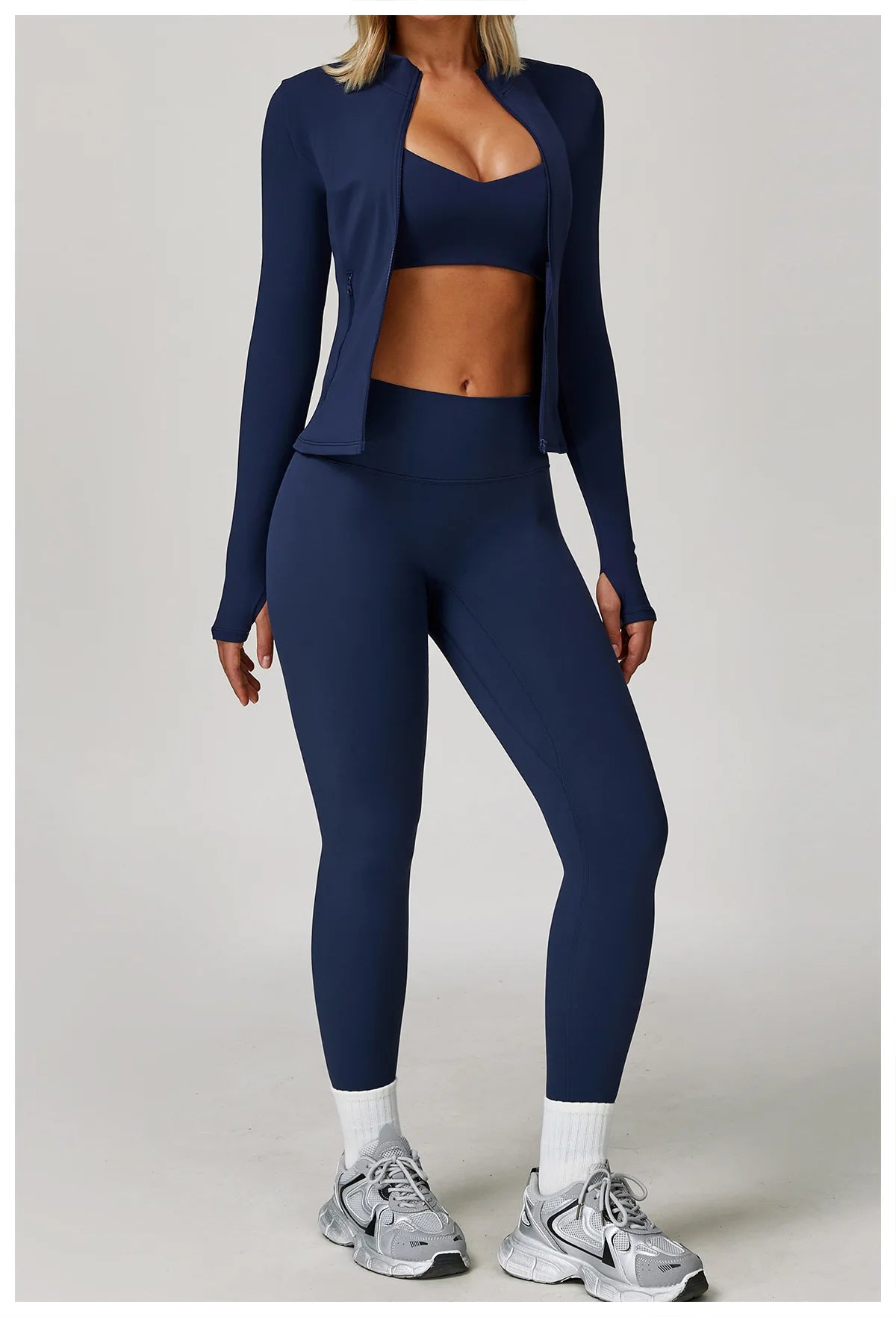 Women's Tracksuits 2 Pieces Sports Set Women Tracksuit Running Workout Sport Suit Gym Sportswear Long Sleeve Bra Clothing