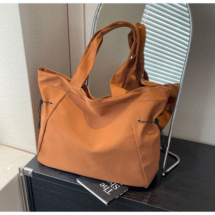 Minimalist Nylon Tote Bag – Large Capacity Casual Shoulder Handbag for Women