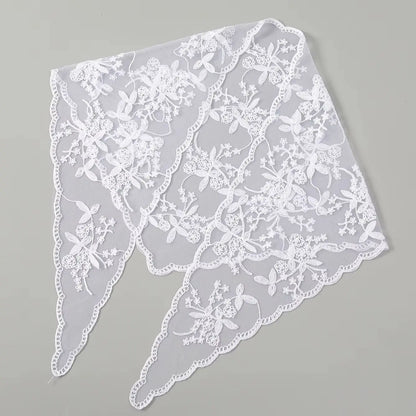 Fashion Ins Lace Hair Scarf Women Retro Triangle Hair Bands Vintage Triangular Headscarf Girls Elegant Headwear Hair Accessories